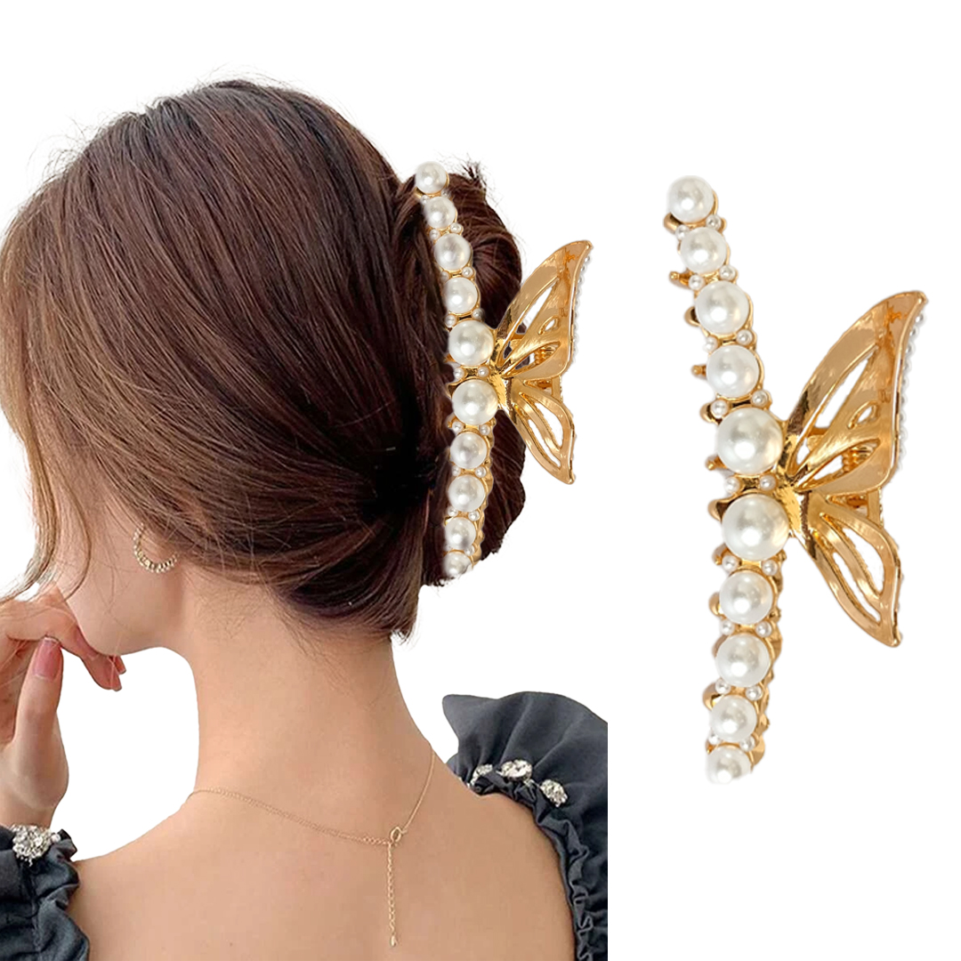 Butterfly Pearl Hair Claw | Buy Latest & Premium Jewellery Upto 70% Off