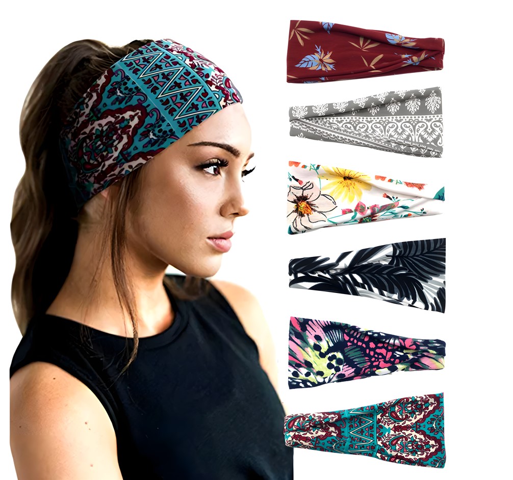 Fully Plain Yoga Sports Headbands For Girls And Women Headwear Accessories  Set Of 6 Pcs Multicolor