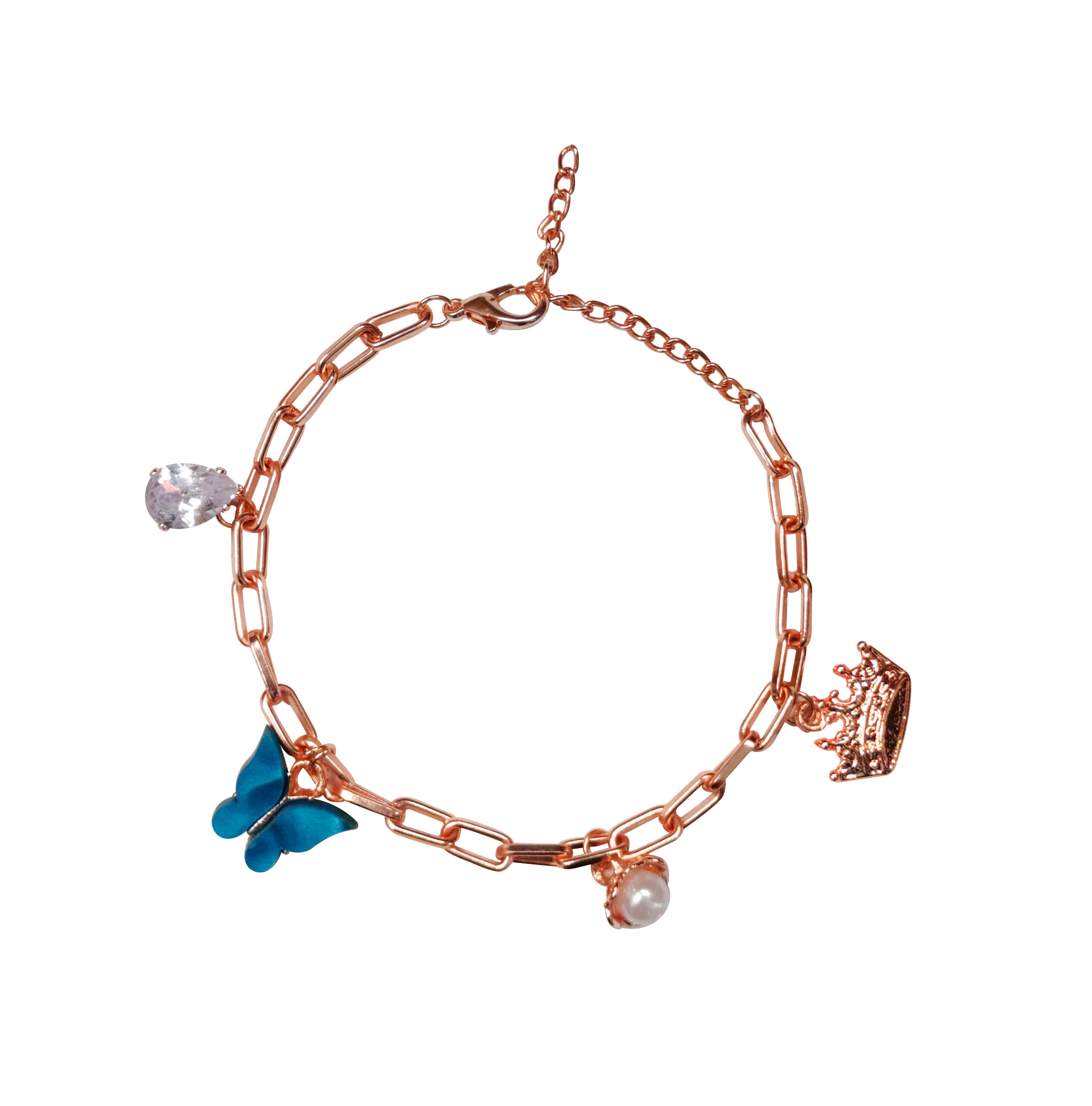 Copper Crystal Gold Blue Butterfly Adjustable Slider Bracelet Women – ZIVOM