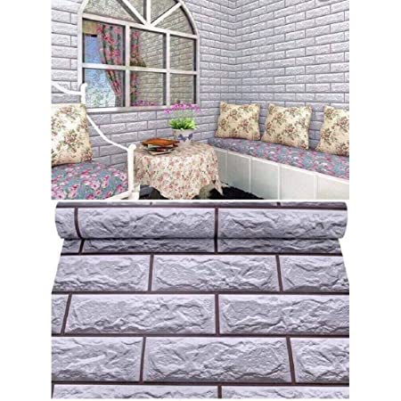 Twobuddy White 3D Brick Stone PEFoam Wallpaper  brick wallpaper for walls   3d wallpaper