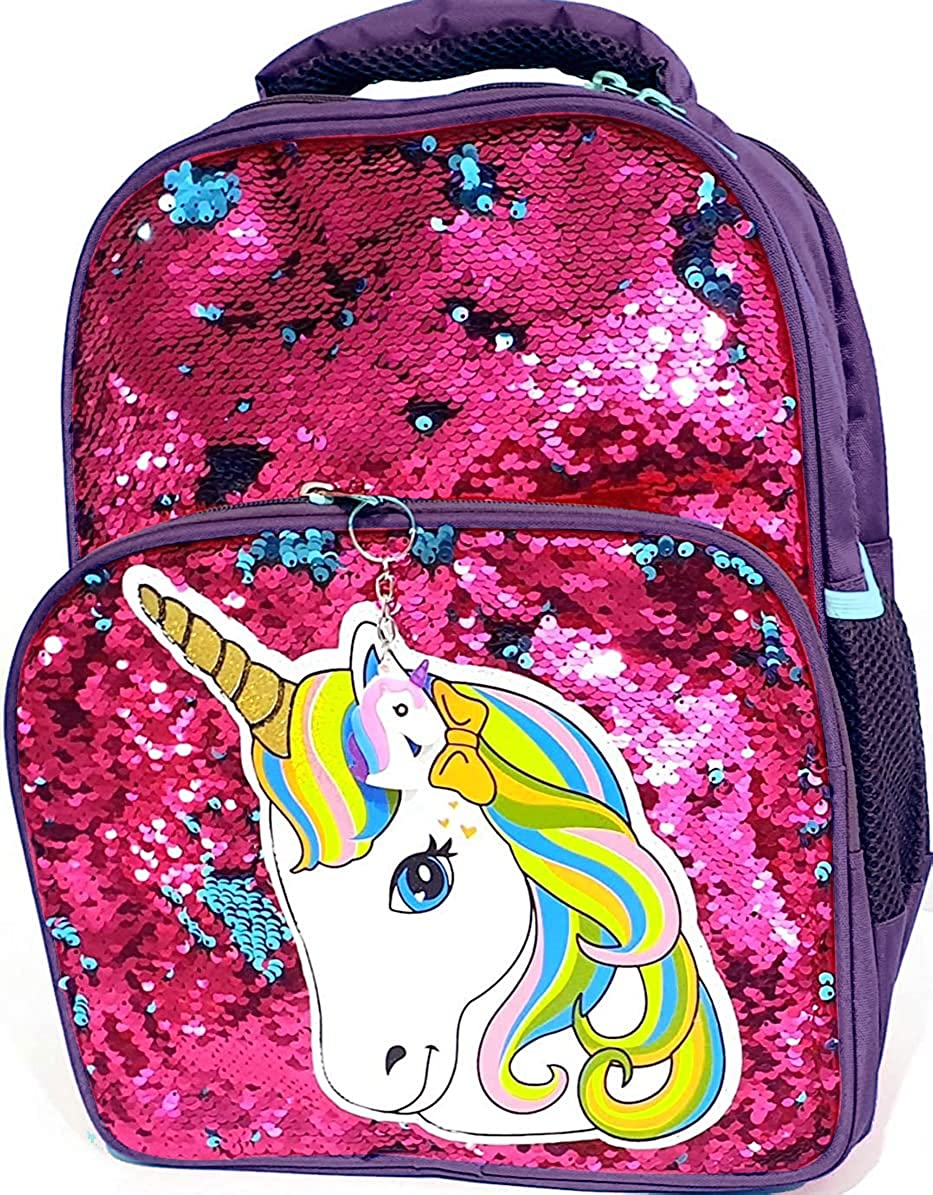 House of Queens Shiny Glitter Magic Reversible Flip Sequin Unicorn Backpack  Travel Daypack with 2 Pattern for Women Kids Girls 7 L Backpack Light Pink  - Price in India | Flipkart.com
