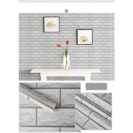 3D Stone Brick Texture Wallpaper Light Colored Wall Mural  Etsy