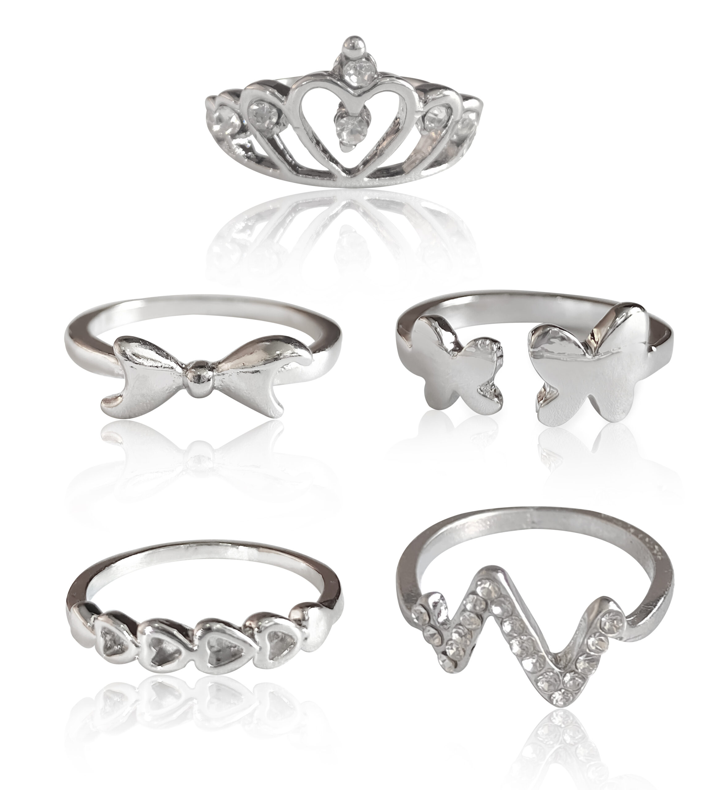 Buy Stylish Teens Stylish Flower Design Adorable Adjustable Silver Rings  For Women & Girls With Rose Box Packing Online at Low Prices in India -  Paytmmall.com